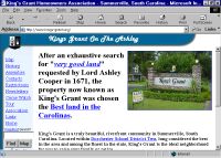 Home page for King's Grant subdivision in Summerville, SC