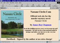 Home page for murder mystery book Nassau Circle