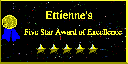 Ettienne's 5 Star Award of Excellence