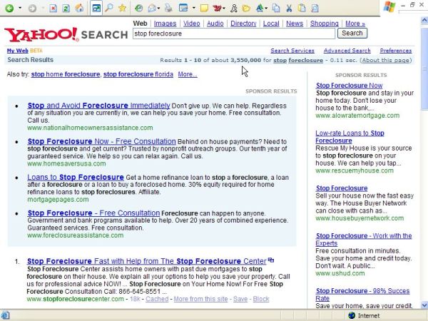 Stop Foreclosure Center ranked #1 over 3+ Million pages.