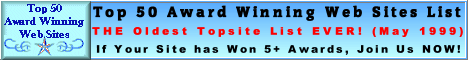 Top 50 Award Winning Web Sites