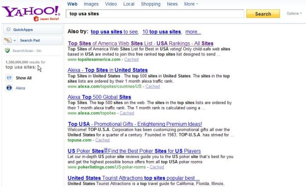 Our #1 ranking for Top USA Sites in Google!
