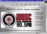 Home page of WUSC AM/FM Alumni Association web site WUSC AM/FM Alumni Association web site home page